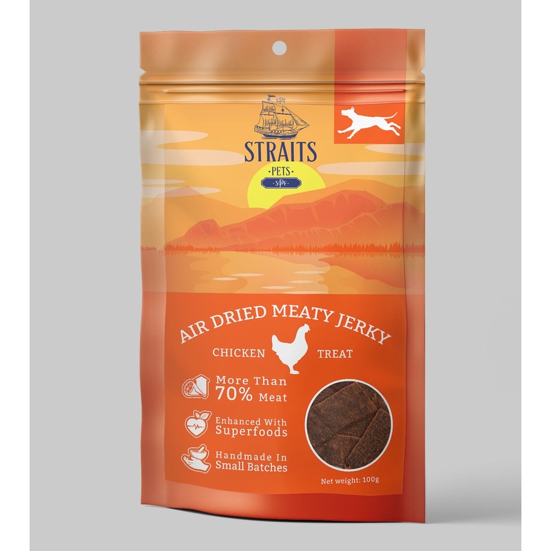 Straits Pets Air Dried Meaty Jerky Dog Treats (Chicken)