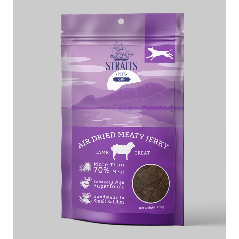 Straits Pets Air Dried Meaty Jerky Dog Treats (Lamb)
