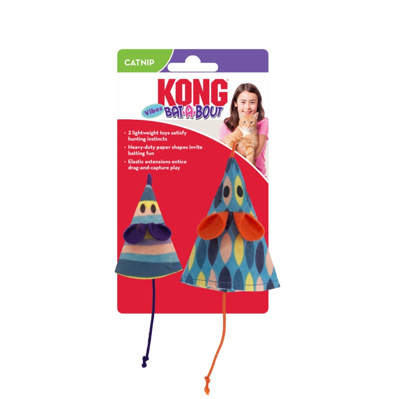 Kong Bat-A-Bout Vibes Mouse Cat Toy (2 Pack)