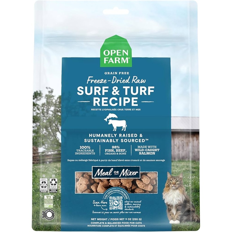 Open Farm Surf & Turf Freeze-Dried Raw Cat Food